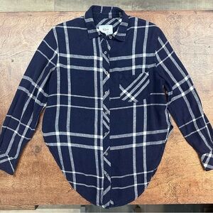 Rails and Free People Navy Plaid button down shirt